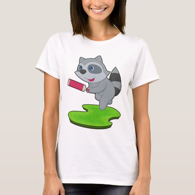 Racoon Cricket Cricket bat T-Shirt (Vorderseite)