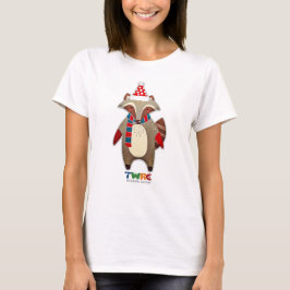 Racoon ganz oben gekleidet für Weihnachten T-Shirt
