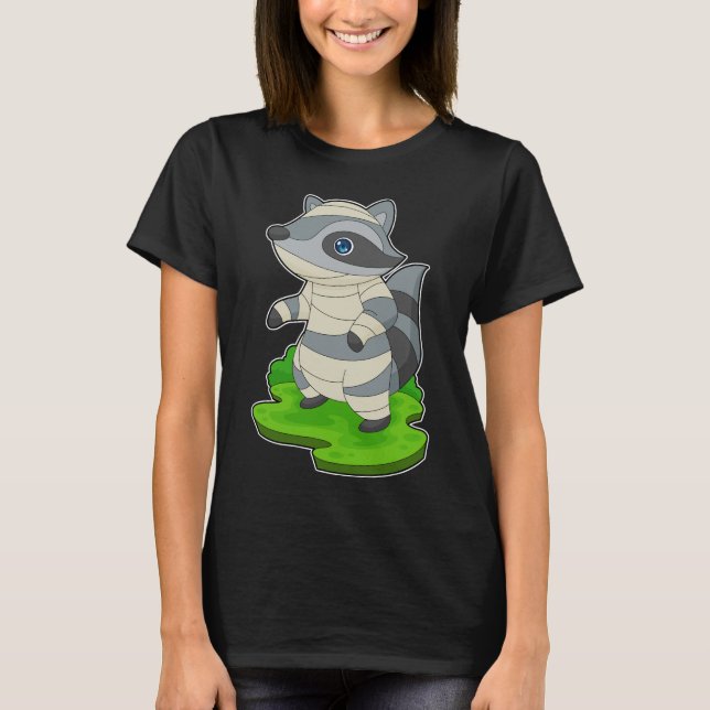 Racoon Halloween Mummy T-Shirt (Vorderseite)