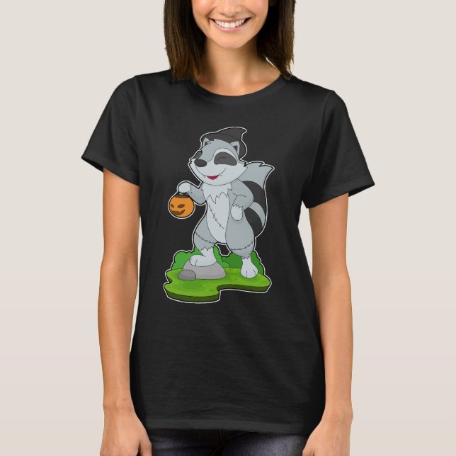 Racoon Halloween Pumpkin T-Shirt (Vorderseite)
