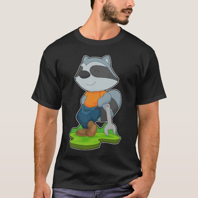 Racoon Handyman Wrench T-Shirt (Vorderseite)
