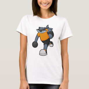 Racoon im Bowling mit Bowlingball T-Shirt