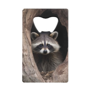 Racoon in der Baumhöhle Geldbeutel Flaschenöffner