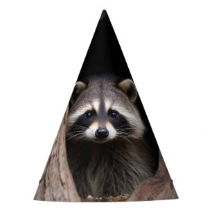 Racoon in der Baumhöhle Partyhütchen