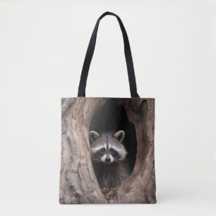 Racoon in der Baumhöhle Tasche
