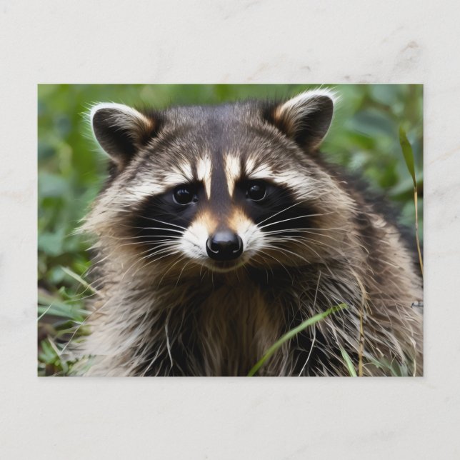 Racoon Looking Postkarte (Vorderseite)