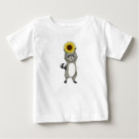 Racoon mit Sonnenblume
