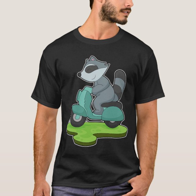 Racoon Motorrad T-Shirt (Vorderseite)
