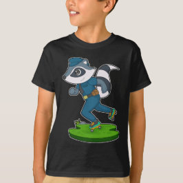 Racoon Polizist Roller Skate Police T-Shirt