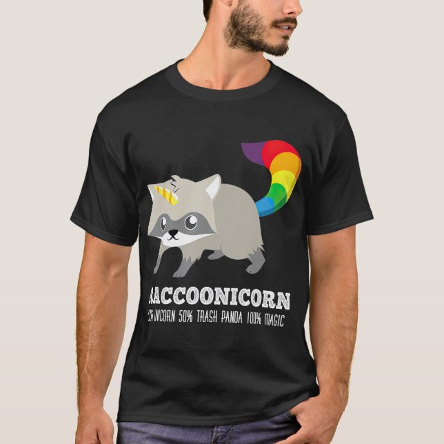 Racoonicorn  Funny rash Panda Raccoon Unicorn T-Shirt (Vorderseite)