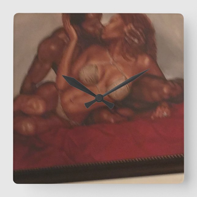 Racquel Evans Wall Clock Quadratische Wanduhr (Vorderseite)