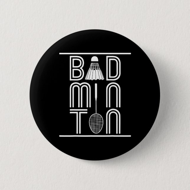 Racquet Smash Shuttle Player Badminton Button (Vorderseite)
