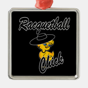Racquetball Chick #4 Ornament Aus Metall