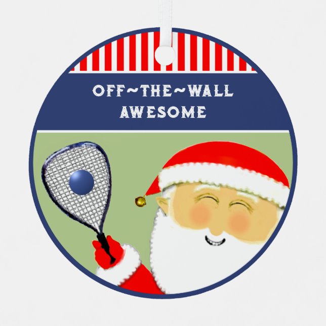 Racquetball Christmas Collectif Ornament Aus Metall (Vorderseite)