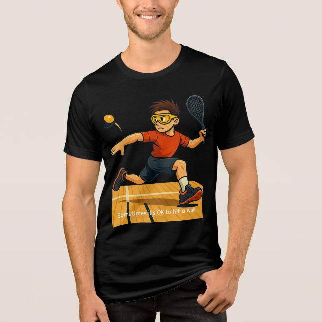 Racquetball - It's ok to hit a wall Tri-Blend Shirt (Vorderseite)