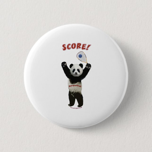 Racquetball-Panda-Kerbe Button (Vorderseite)