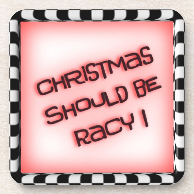 Racy Christmas Schachbrett Flag Square Untersetzer (Vorderseite)