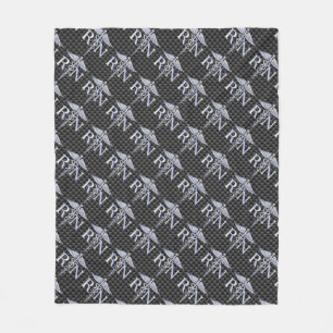 Racy Registered Nurse RN Silver Caduceus Schlangen Fleecedecke