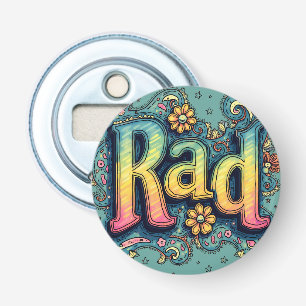 Rad 70er Jahre Groovy Psychedelische Ästhetik Flaschenöffner