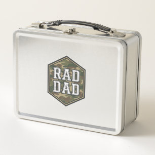 Rad Dad Camo Hexagon Vintage Gravur Design_1 Metall Brotdose