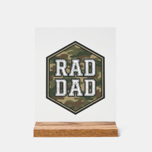 Rad Dad Camo Sechseck Vintage Gravur Design_1 Acrylschild