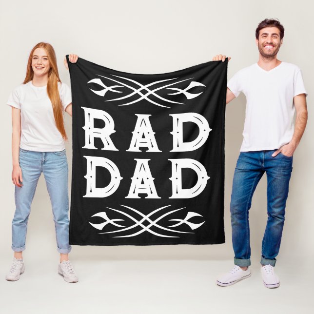 Rad Dad Fleece-Decke mit männlichen Tattoo-Grafike Fleecedecke (Beispiel)