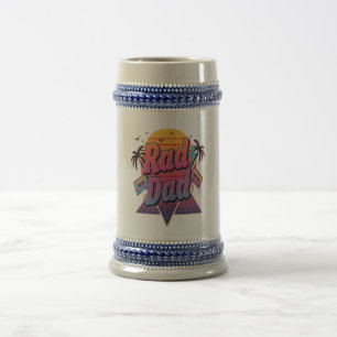 Rad Dad – Retro 80er Neon Style für coole Väter Bierglas