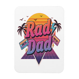 Rad Dad – Retro 80er Neon Style für coole Väter Magnet