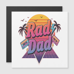 Rad Dad – Retro 80er Neon Style für coole Väter Magnetkarte