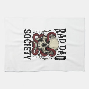 Rad Dad Society Vintage-Totenkopf-Schlangenshirt-D Geschirrtuch
