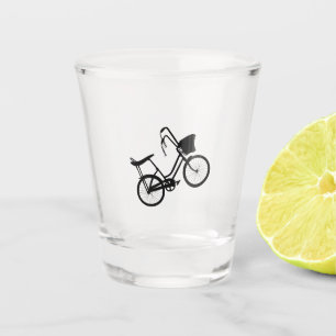 Rad der 80er Jahre (schwarz) Schnapsglas
