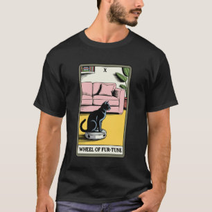 Rad der Fur-Tune Tarotkarte Katzenroboter-Staubsau T-Shirt