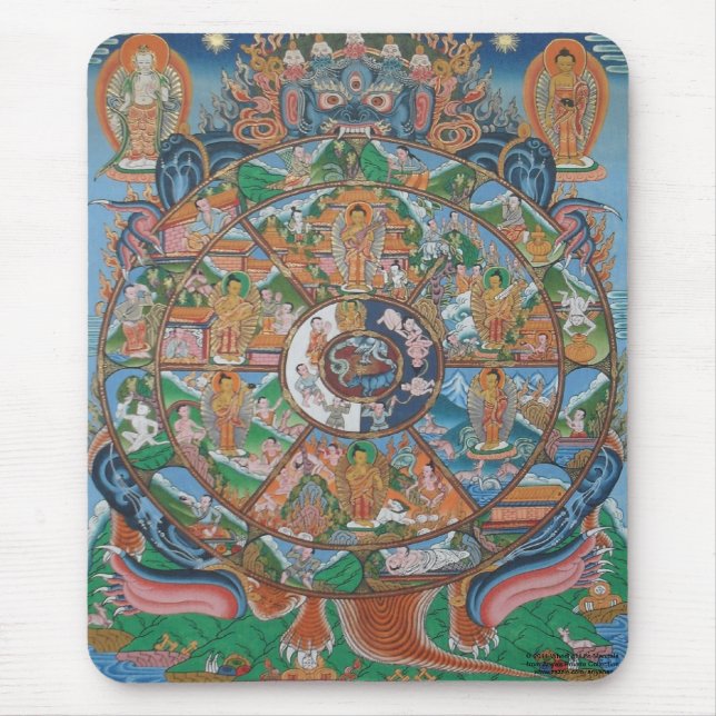 Rad der Leben-Mandala Mousepad (Vorne)
