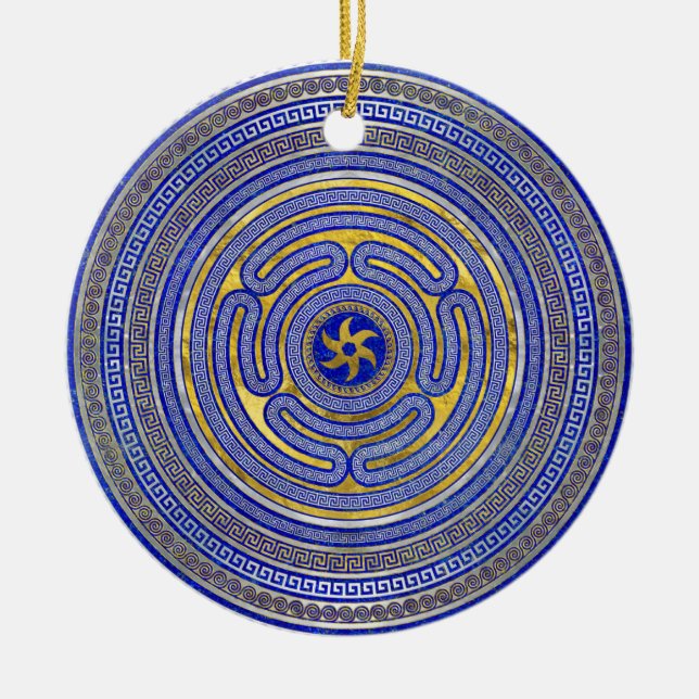 Rad des griechischen Schlüsselschmucks Keramik Ornament (Vorne)