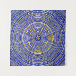 Rad des griechischen Schlüsselschmucks Wandteppich