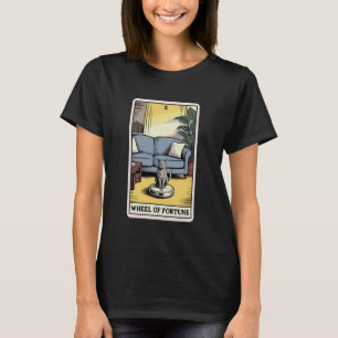 Rad des Schicksals Tarotkarte Katze Roboter Staubs T-Shirt