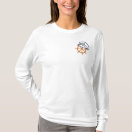 Rad des Schiffskapitän Besticktes Langarmshirt