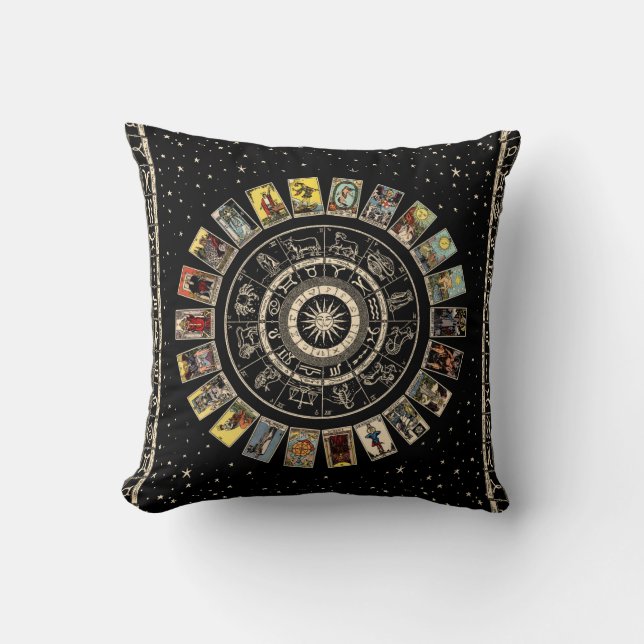 Rad des Zodiaks, Astrologie-Diagramm und der Major Kissen (Vorderseite)