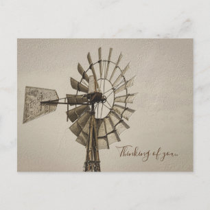 Rad eines Windmühle Sepia Denken Sie an Sie Postka Postkarte