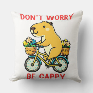 Rad Happy Blume Kawaii Capybara Kissen