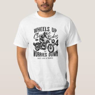 Rad hoch, macht sich Sorgen. weißer T - Shirt