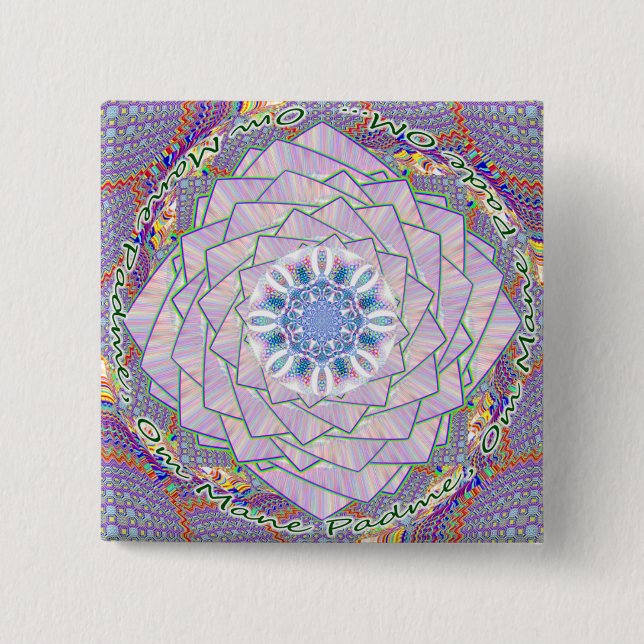 Rad-Lotus-Knopf OMs Dharma Button (Vorderseite)