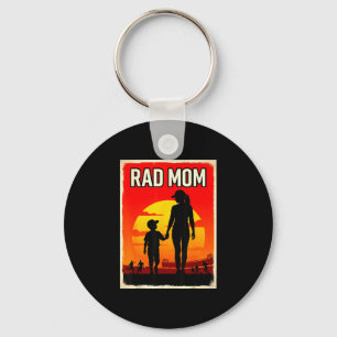 Rad Mama Mutter und Sohn Fußballmutter Sonnenunter Schlüsselanhänger
