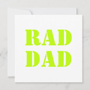 Rad Papa néon vert blanc blanc carte de typographi