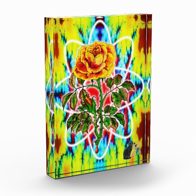 Rad Rad Rosenfarbe Illustration Acrylblock Fotoblock (Links)