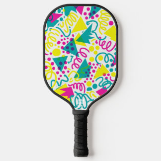Rad Retro Memphis Muster Neon 80er Pop Art Pickleball Schläger