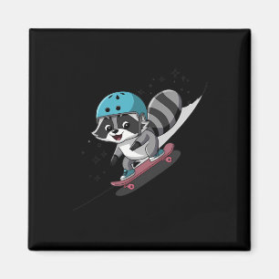 Rad Rocket Waschbär Skateboarding Star Magnet