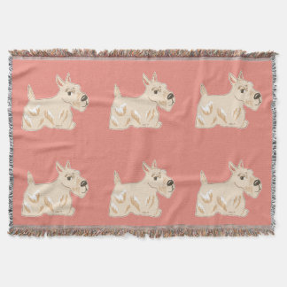 Rad Scottie Hunde Warme Pfirsichfähle Decke