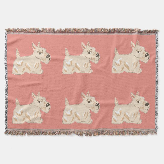 Rad Scottie Hunde Warme Pfirsichfähle Decke (Vorderseite)