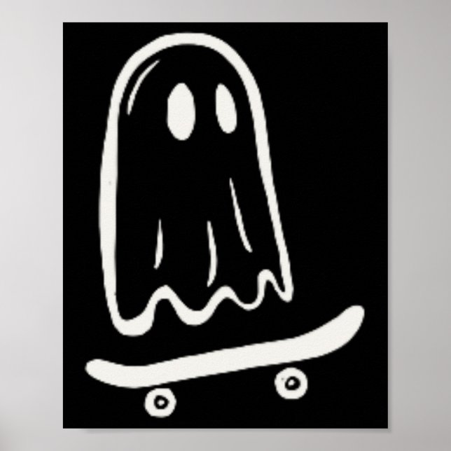 Rad Skate Fahrender Geist Halloween Skateboard fah Poster (Vorne)